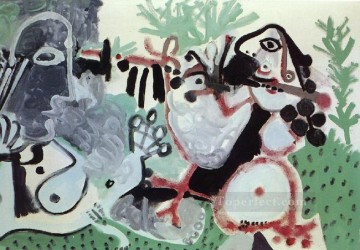 パブロ・ピカソ Painting - 風景の中の二人の女性 1967年 パブロ・ピカソ